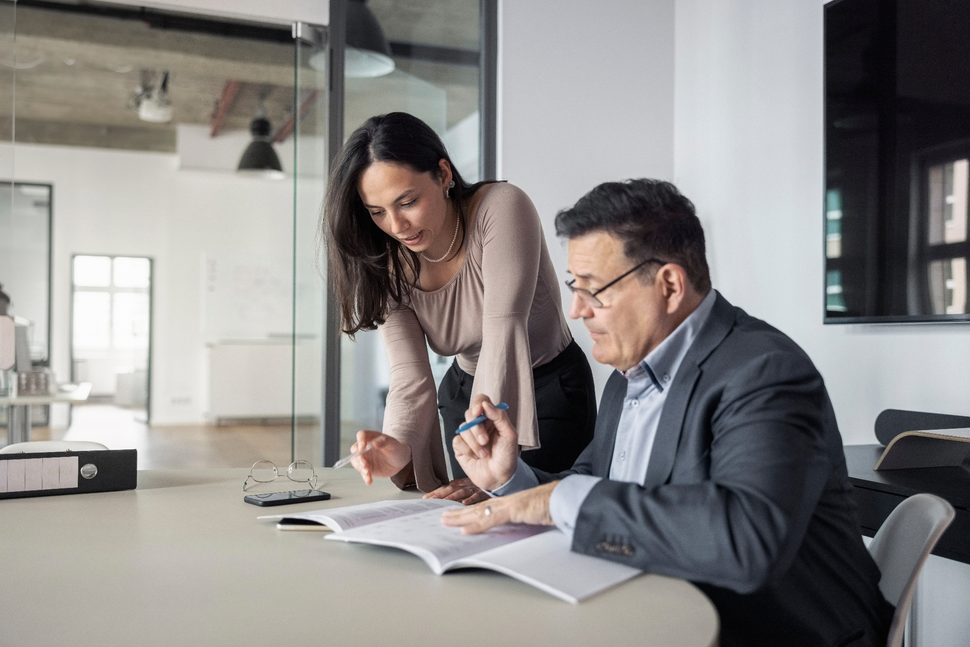 Neutral meeting room set up for a workplace investigation interview