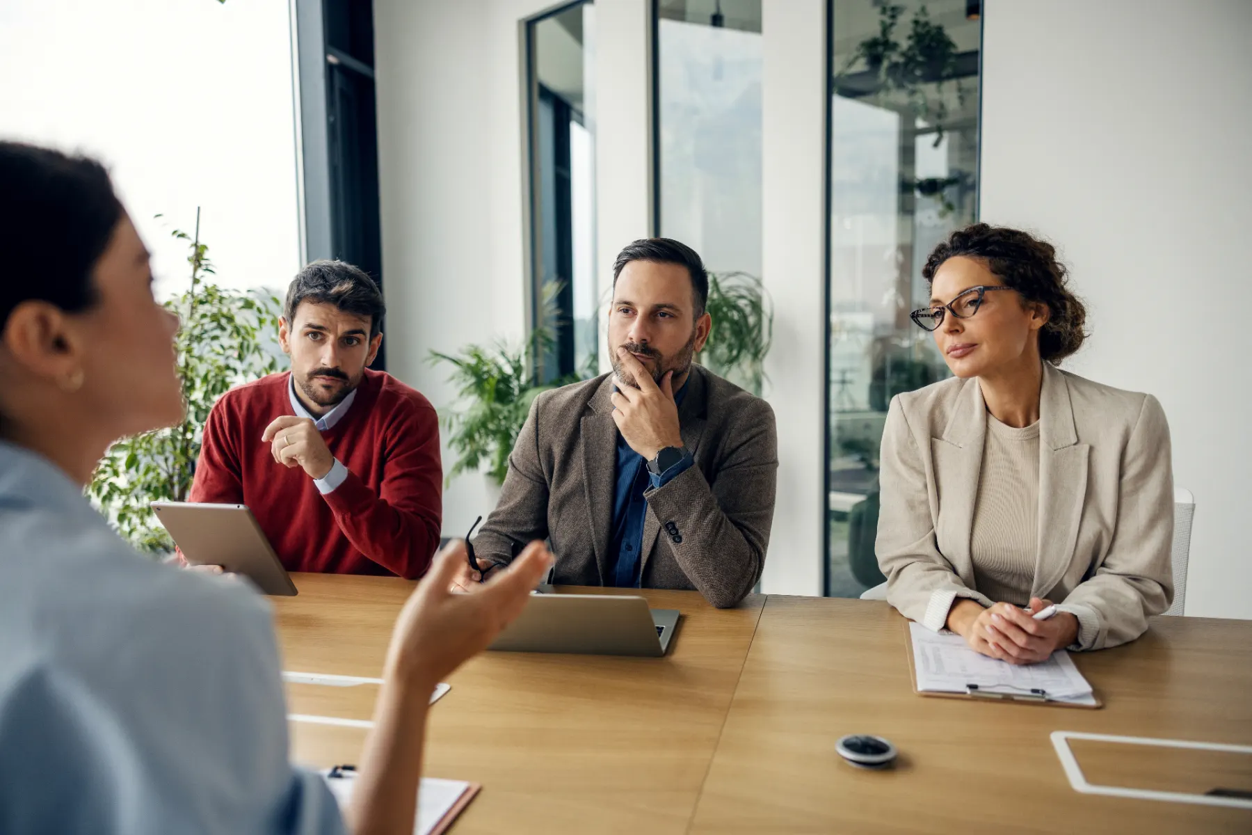 Workplace advisory meeting in a professional office